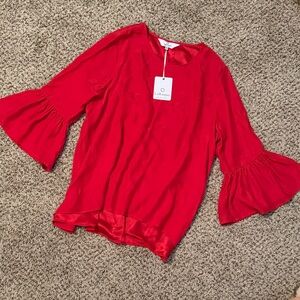 LaRoque 100% silk blouse Valentine’s Day